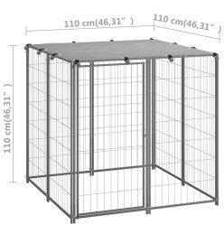 Chenil Argenté 110x110x110 cm Acier