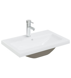 Lavabo encastré avec robinet 61x39x18 cm Céramique Blanc