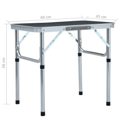 Table pliable de camping Gris Aluminium 60x45 cm