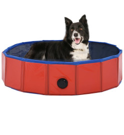 Piscine pliable pour chiens Rouge 80x20 cm PVC