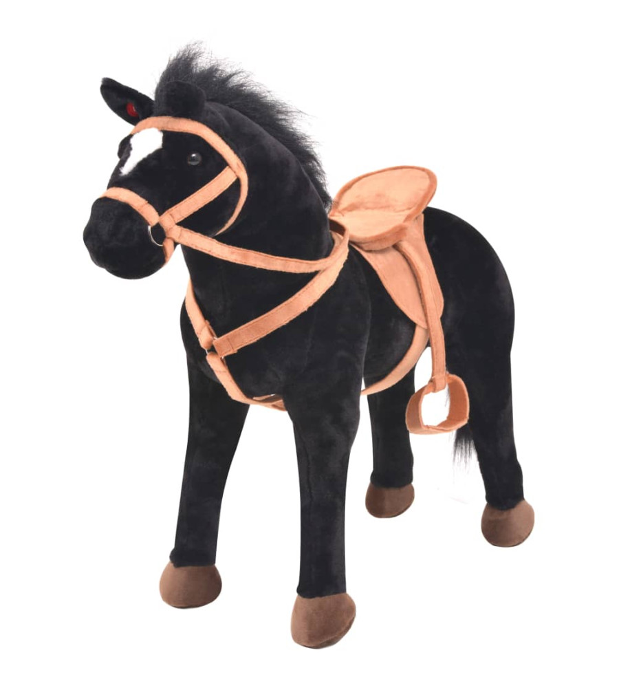 Jouet en peluche Cheval Noir