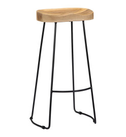 Tabourets de bar Gavin lot de 2 bois de manguier massif