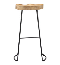 Tabourets de bar Gavin lot de 2 bois de manguier massif