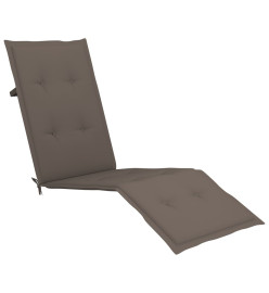 Chaise de terrasse avec repose-pied et coussin Acacia solide