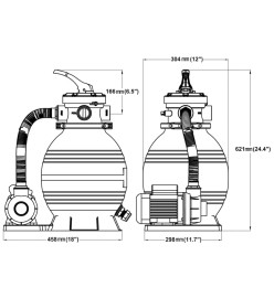 Pompe à filtre à sable 400 W 11000 l/h