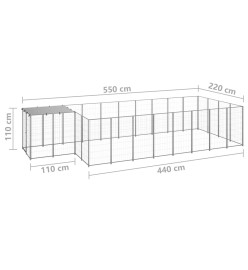 Chenil Argenté 10,89 m² Acier