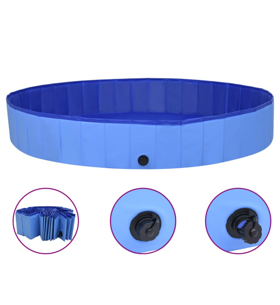 Piscine pliable pour chiens Bleu 200x30 cm PVC