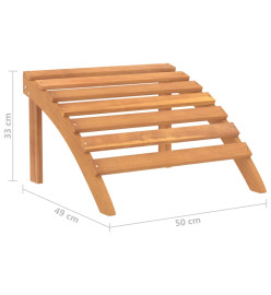 Chaise de jardin Adirondack et repose-pied Bois d'acacia massif