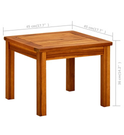 Table basse de jardin 45x45x36 cm Bois solide d'acacia