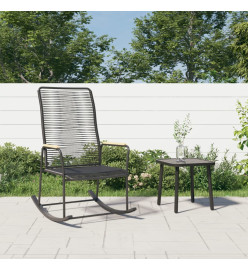 Chaise à bascule de jardin noir 59x79,5x104 cm Rotin PVC