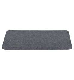 Tapis d'escalier autocollants 15 pcs 65x24,5x3,5 cm Gris