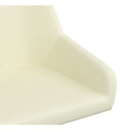 Tabourets de bar lot de 2 crème tissu