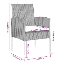 Ensemble de salle à manger de jardin 7 pcs Noir