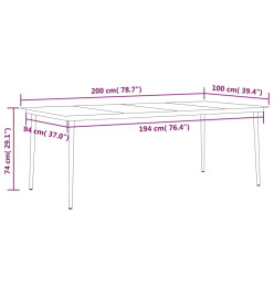 Ensemble de salle à manger de jardin 7 pcs Noir