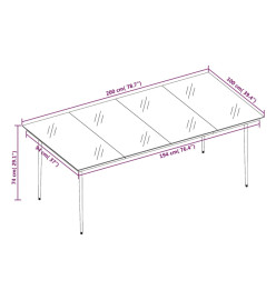 Ensemble de salle à manger de jardin 9 pcs Gris