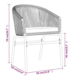 Ensemble de salle à manger de jardin 9 pcs Gris