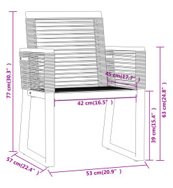 Ensemble de salle à manger de jardin 7 pcs Noir