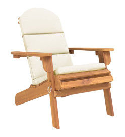 Chaise de jardin Adirondack avec coussins bois massif d'acacia