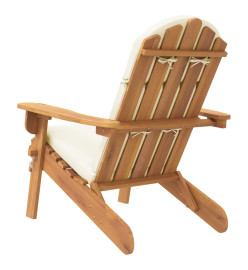 Chaise de jardin Adirondack avec coussins bois massif d'acacia