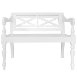 Banc Batavia 98 cm Bois d'acajou massif Blanc