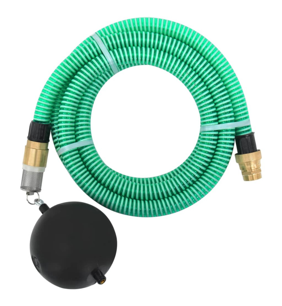 Tuyau d'aspiration avec raccords en laiton vert 1,1" 20 m PVC