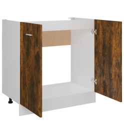 Armoire de plancher d'évier Chêne fumé 80x46x81,5 cm