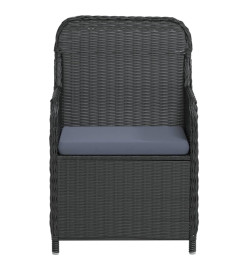 Mobilier de salle à manger de jardin avec coussins 7 pcs Noir