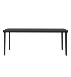 Mobilier de salle à manger de jardin avec coussins 7 pcs Noir