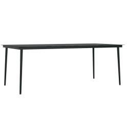 Mobilier de salle à manger de jardin avec coussins 7 pcs Noir