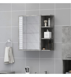 Armoire à miroir de bain Gris béton 62,5x20,5x64cm Aggloméré