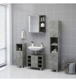 Armoire à miroir de bain Gris béton 62,5x20,5x64cm Aggloméré