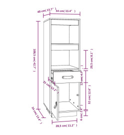 Buffet haut 34x40x108,5 cm Bois massif de pin