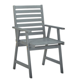 Chaises de salle à manger d'extérieur 8 pcs Gris Bois d'acacia