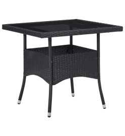 Ensemble à dîner de jardin 5 pcs Noir Résine tressée et acacia