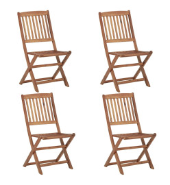 Chaises pliables d'extérieur 4 pcs Bois d'acacia solide