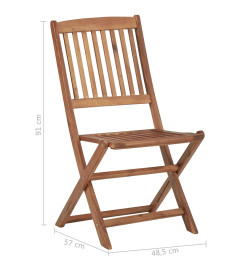 Chaises pliables d'extérieur 4 pcs Bois d'acacia solide