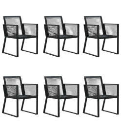 Ensemble à dîner de jardin 7 pcs Noir Rotin PVC