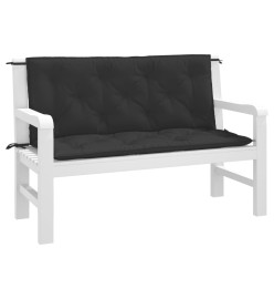 Coussins de banc de jardin 2 pcs noir 120x50x7 cm tissu Oxford