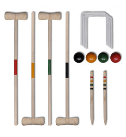 Ensemble de croquet en bois pour 4 joueurs