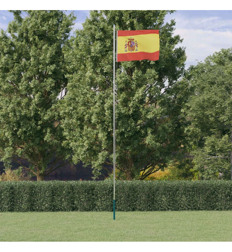 Drapeau de l'Espagne et mât 6,23 m Aluminium