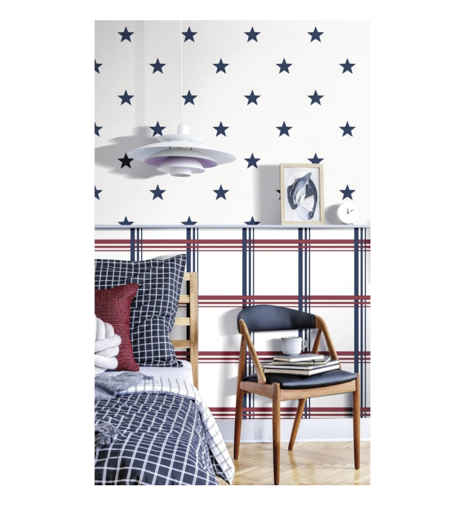 Noordwand Papier peint Friends & Coffee Little Stars Bleu et blanc