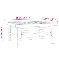 Table de jardin 65x55x30 cm bambou