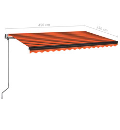 Auvent rétractable automatique 450x350 cm Orange et marron