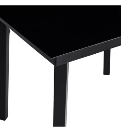 Table à dîner de jardin Noir 200x100x74 cm Acier et verre