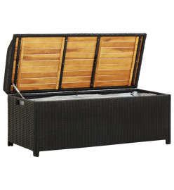 Banc de rangement de jardin 120 cm Résine tressée Noir