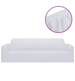 Housse extensible de canapé 2 places Blanc Jersey de polyester