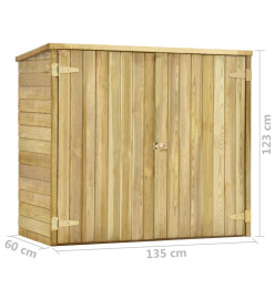 Abri à outils de jardin 135x60x123 cm Pinède imprégnée