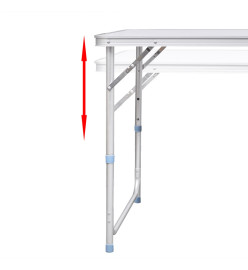 Table pliable de camping Hauteur réglable Aluminium 120x60 cm