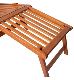 Chaise de terrasse avec repose-pied Bois d'acacia solide