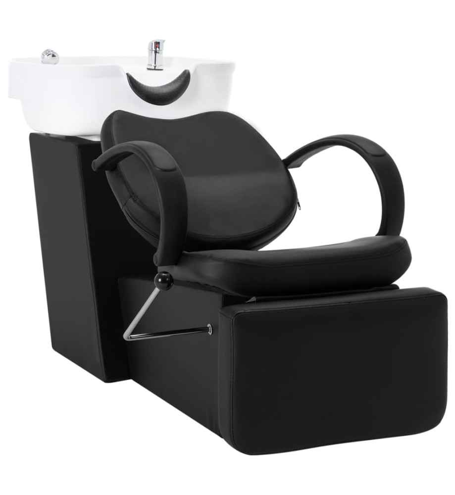 Chaise de salon avec lavabo Noir et blanc Similicuir